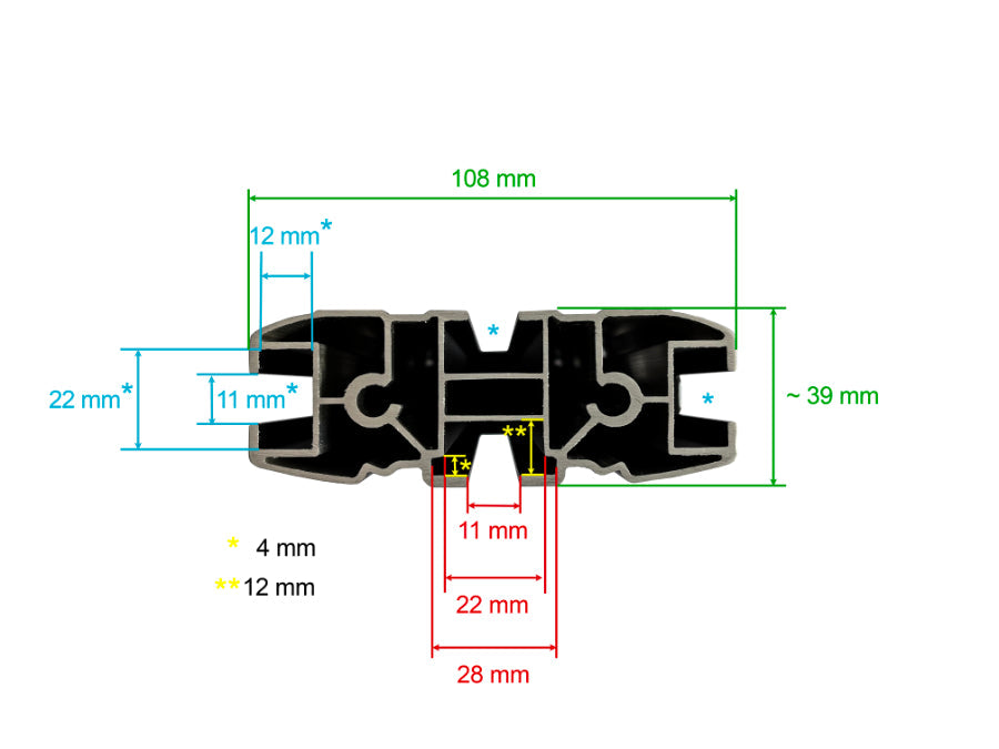 Rhino-Rack Reconn-Deck Crossbar - 1500mm - Black