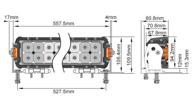 STEDI Light Bar ST3303 PRO 23.3 inch Ultra High Output