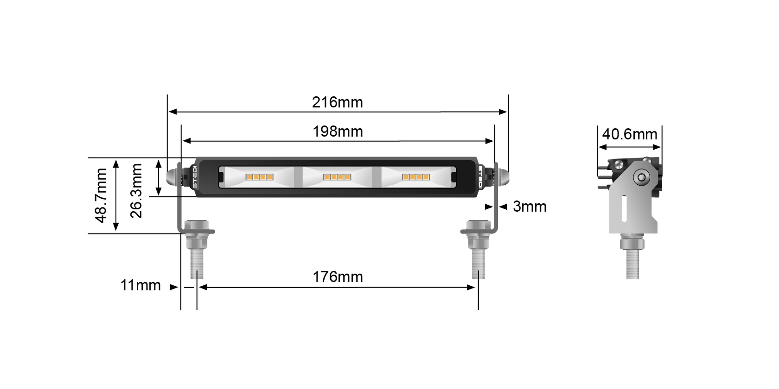 STEDI Light Bar Micro V2 7,8 Zoll (Kaltweiß)