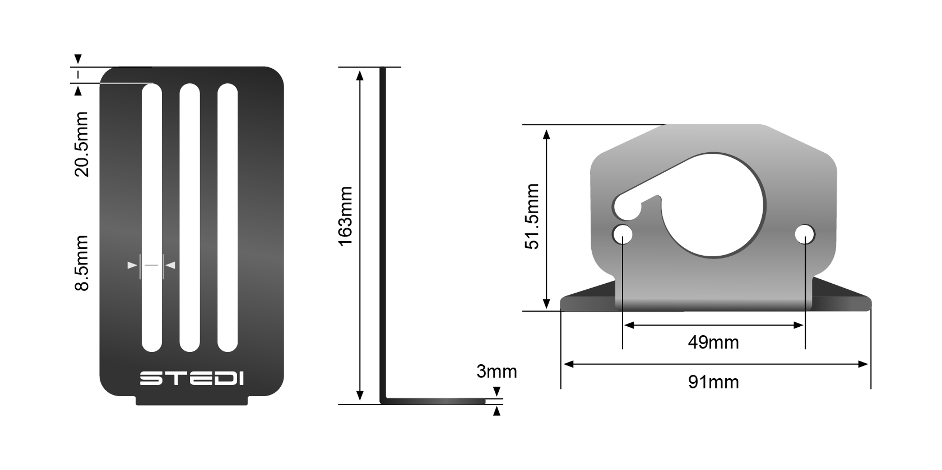 STEDI Dachträger Befestigung (Paar) für Surface Rock Lights (ARB, RhinoRack, uvm..)
